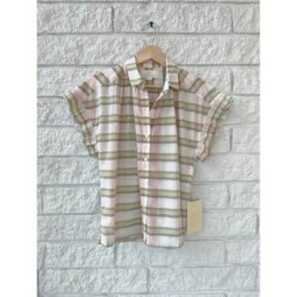 NWOT Trovata Birds of Paradise Marianne "B" Ruffle Shirt